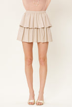 Faux Leather Frilled Skort