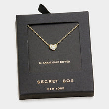 14K Gold Dipped Crystal Heart Necklace