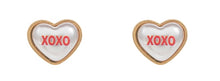 Heart Message Stud Earrings