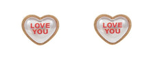Heart Message Stud Earrings