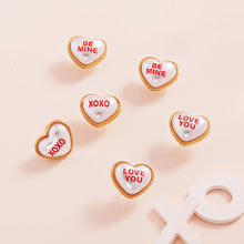 Heart Message Stud Earrings