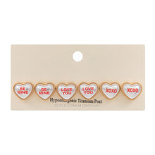 Heart Message Stud Earrings